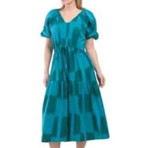 WKND St Barth Dress Small Tiered Midi Cottage Core Bohemian Peasant Boho New